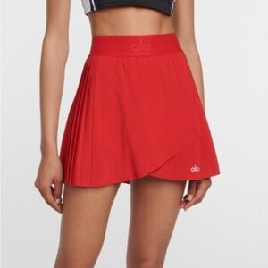 ALO Yoga Aces Tennis Skirt- Red